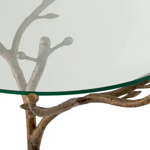 Eichholtz Eichholtz Christophe Centre Table - Vintage Brass | Round Glass Top | Sculptural Base