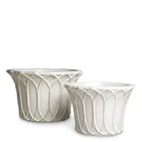 Iverson Outdoor Planter Set of 2 - Light Gray Ceramic | Durable & Stylish