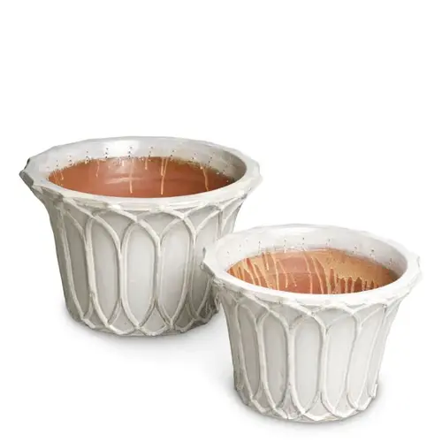Eichholtz Iverson Outdoor Planter Set of 2 - Light Gray Ceramic | Durable & Stylish