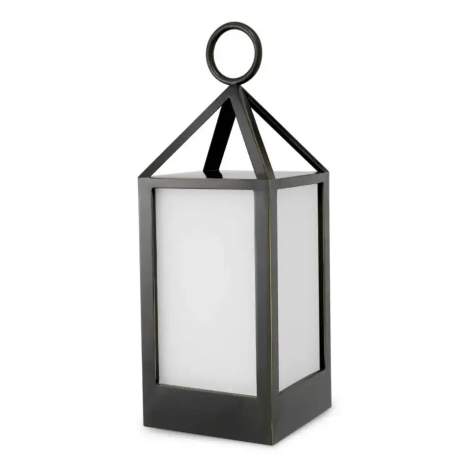 Eichholtz Riserva S Outdoor Lamp – Bronze Highlight | White Glass | Compact & Elegant