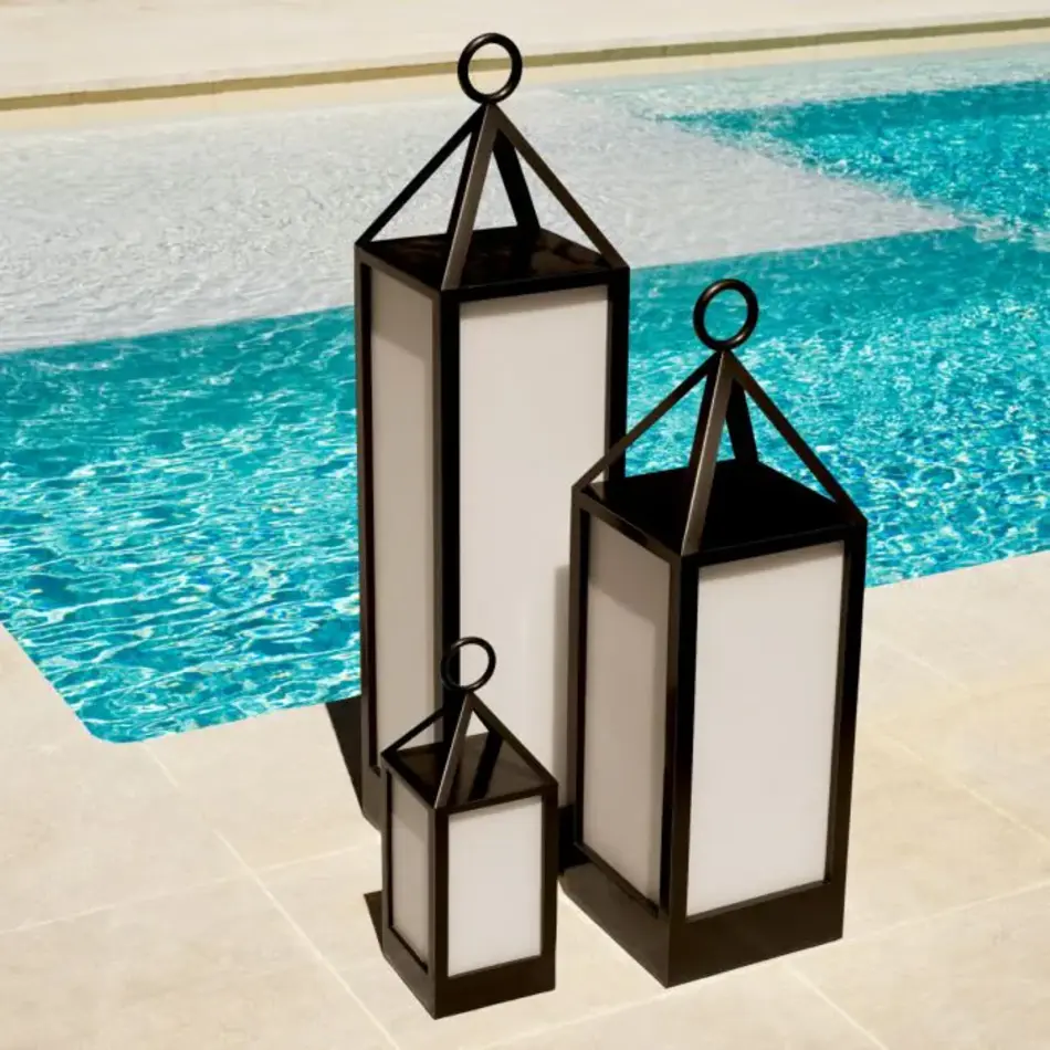 Eichholtz Riserva L Outdoor Lamp - Bronze Highlight | White Glass | Large & Elegant