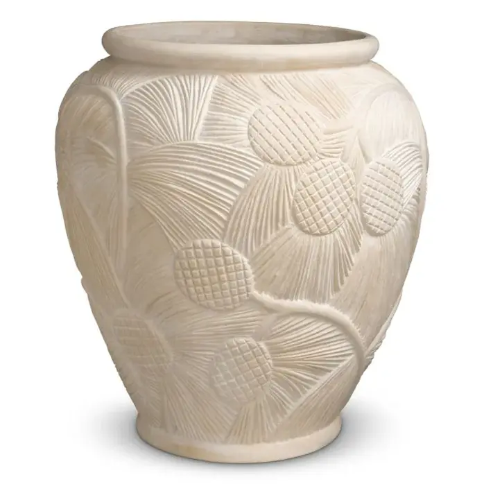 Eichholtz Yasmine Outdoor Planter - Cream | Fiberglass | Sculptural Design