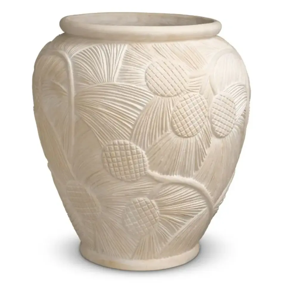Eichholtz Yasmine Outdoor Planter - Cream | Fiberglass | Sculptural Design