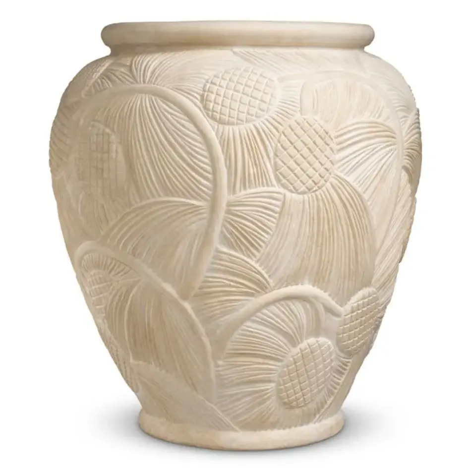 Eichholtz Yasmine Outdoor Planter - Cream | Fiberglass | Sculptural Design