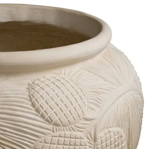 Eichholtz Yasmine Outdoor Planter - Cream | Fiberglass | Sculptural Design