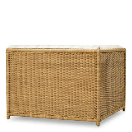 Eichholtz Hampton Outdoor Modular Hoekstoel – Faux Rattan | Saville Beige Gestreept