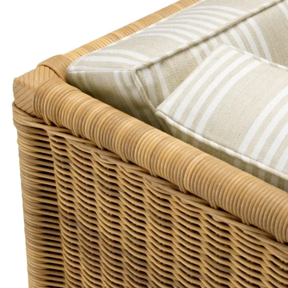 Eichholtz Hampton Outdoor Modular Hoekstoel – Faux Rattan | Saville Beige Gestreept