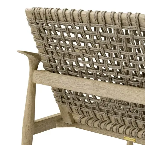 Eichholtz Manzo Outdoor Sofa - Aged Teak | Greige Rope | Luxury Lounge Design