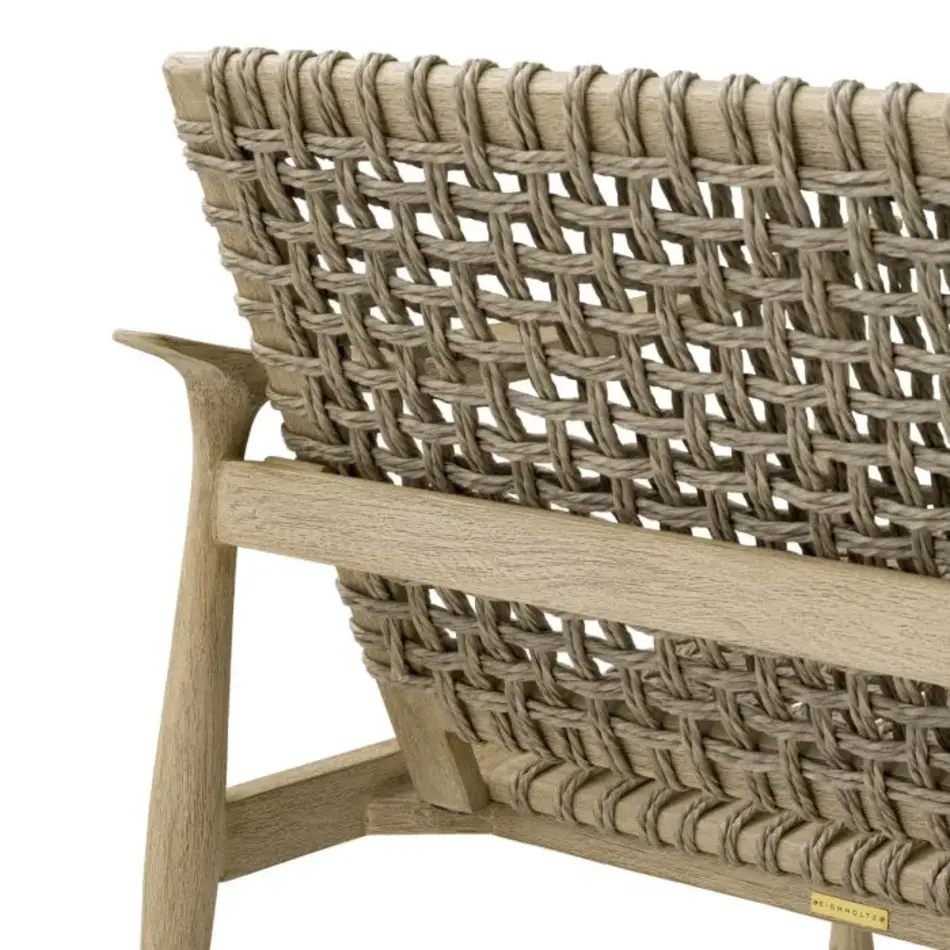 Eichholtz Manzo Outdoor Sofa - Aged Teak | Greige Rope | Luxury Lounge Design