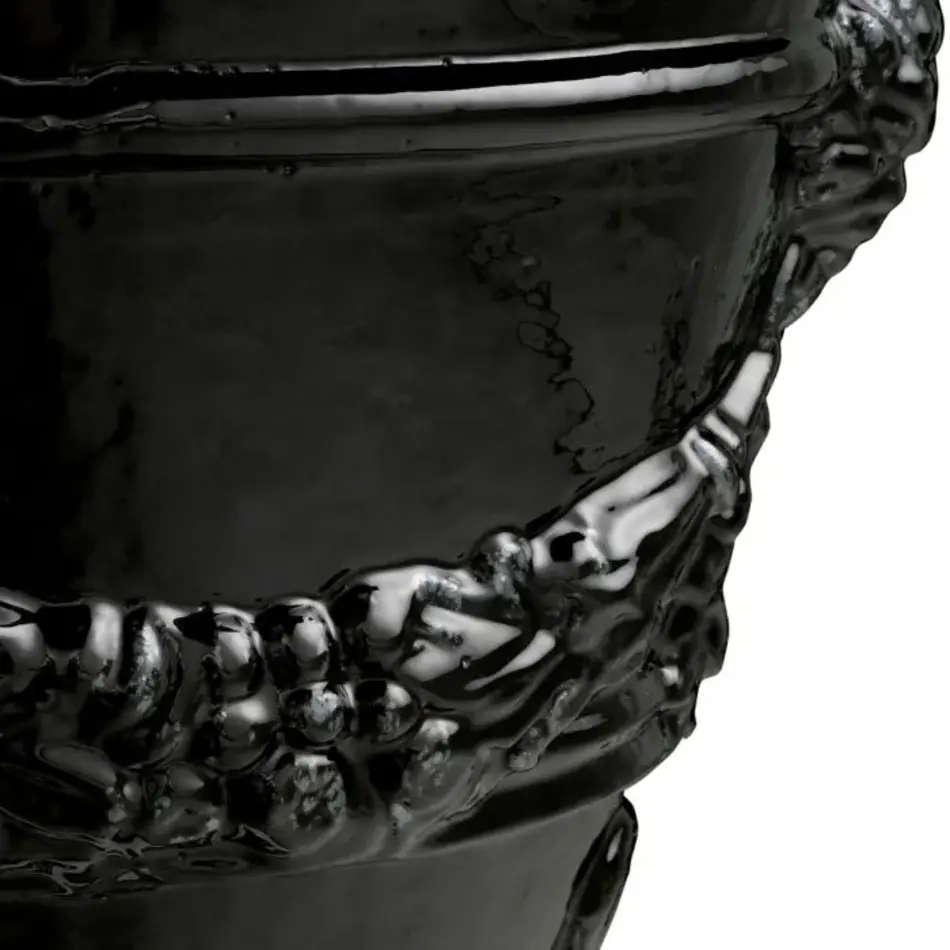 Eichholtz Toulon Outdoor Planter - Black Ceramic | Sculptural & Elegant