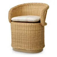 San Remo Outdoor Dining Chair - Faux Rattan | Saville Beige Striped