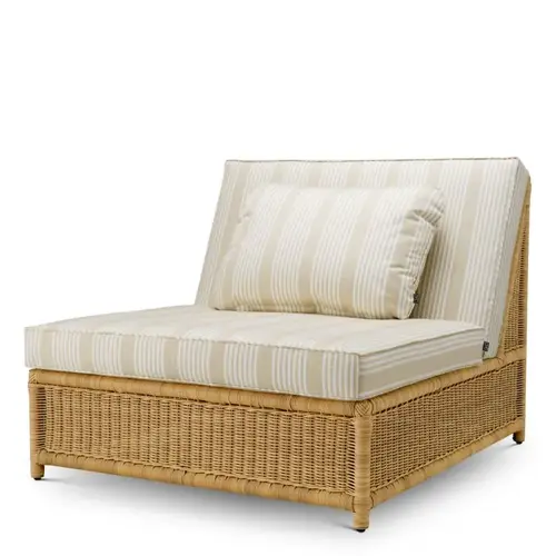 Eichholtz Hampton Outdoor Modular Chair – Faux Rattan | Saville Beige Gestreept