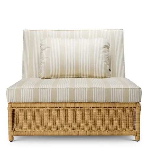 Eichholtz Hampton Outdoor Modular Chair – Faux Rattan | Saville Beige Gestreept