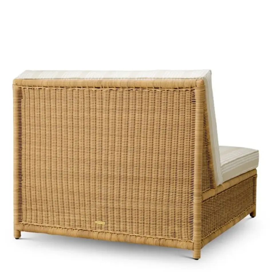 Eichholtz Hampton Outdoor Modular Chair – Faux Rattan | Saville Beige Gestreept