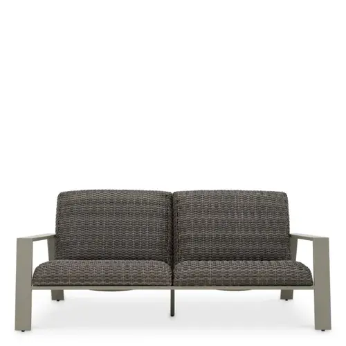 Eichholtz Belle Vue Outdoor Sofa - Grey Finish | Grey Faux Rattan | Comfort & Luxury Eichholtz Belle Vue Outdoor Sofa - Grey Finish | Grey Faux Rattan | Comfort & Luxury
