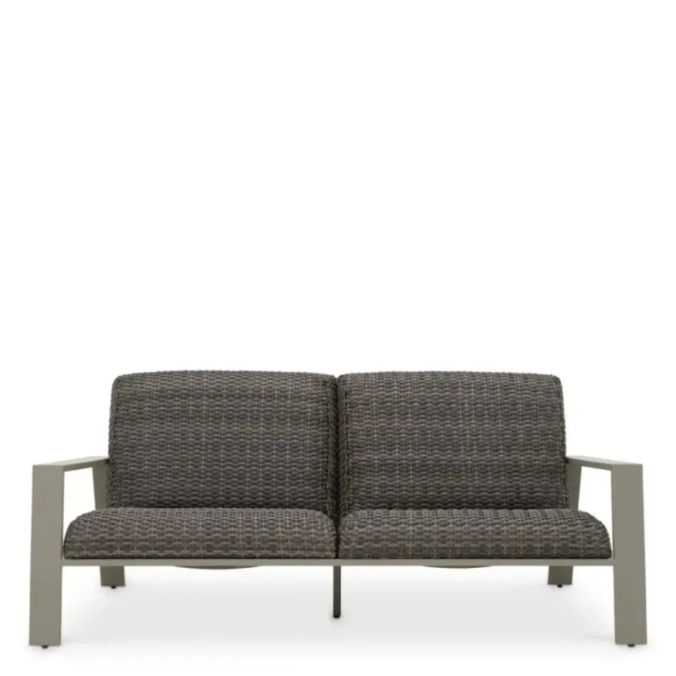 Eichholtz Belle Vue Outdoor Sofa - Grey Finish | Grey Faux Rattan | Comfort & Luxury Eichholtz Belle Vue Outdoor Sofa - Grey Finish | Grey Faux Rattan | Comfort & Luxury