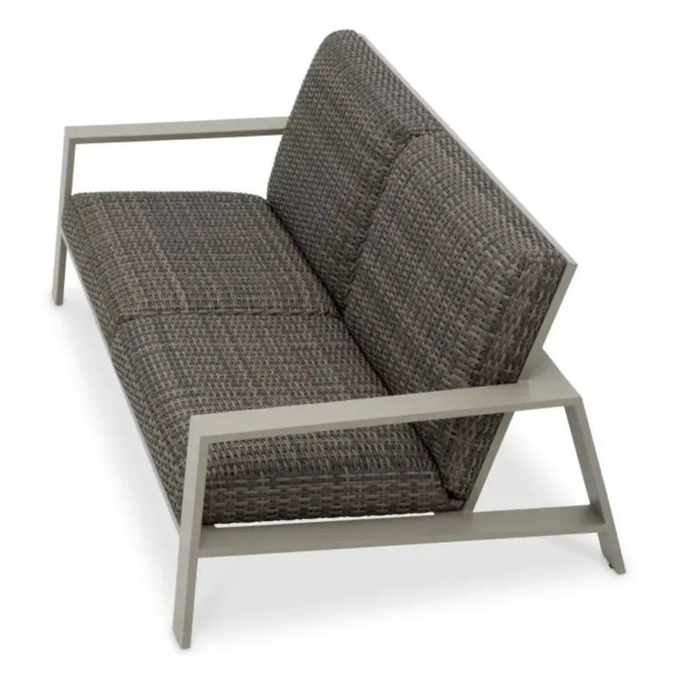 Eichholtz Belle Vue Outdoor Sofa - Grey Finish | Grey Faux Rattan | Comfort & Luxury Eichholtz Belle Vue Outdoor Sofa - Grey Finish | Grey Faux Rattan | Comfort & Luxury