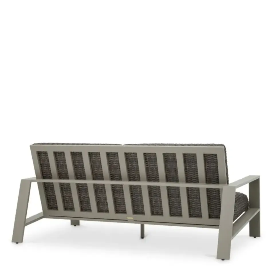 Eichholtz Belle Vue Outdoor Sofa - Grey Finish | Grey Faux Rattan | Comfort & Luxury Eichholtz Belle Vue Outdoor Sofa - Grey Finish | Grey Faux Rattan | Comfort & Luxury