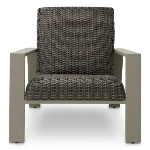 Eichholtz Belle Vue Outdoor Chair – Grijze Finish | Grey Faux Rattan | Elegant & Comfortabel