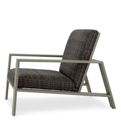Eichholtz Belle Vue Outdoor Chair – Grijze Finish | Grey Faux Rattan | Elegant & Comfortabel