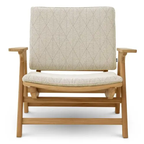 Eichholtz Oceanview Outdoor Chair - Natural Teak | Acento Black and White | Foldable Design