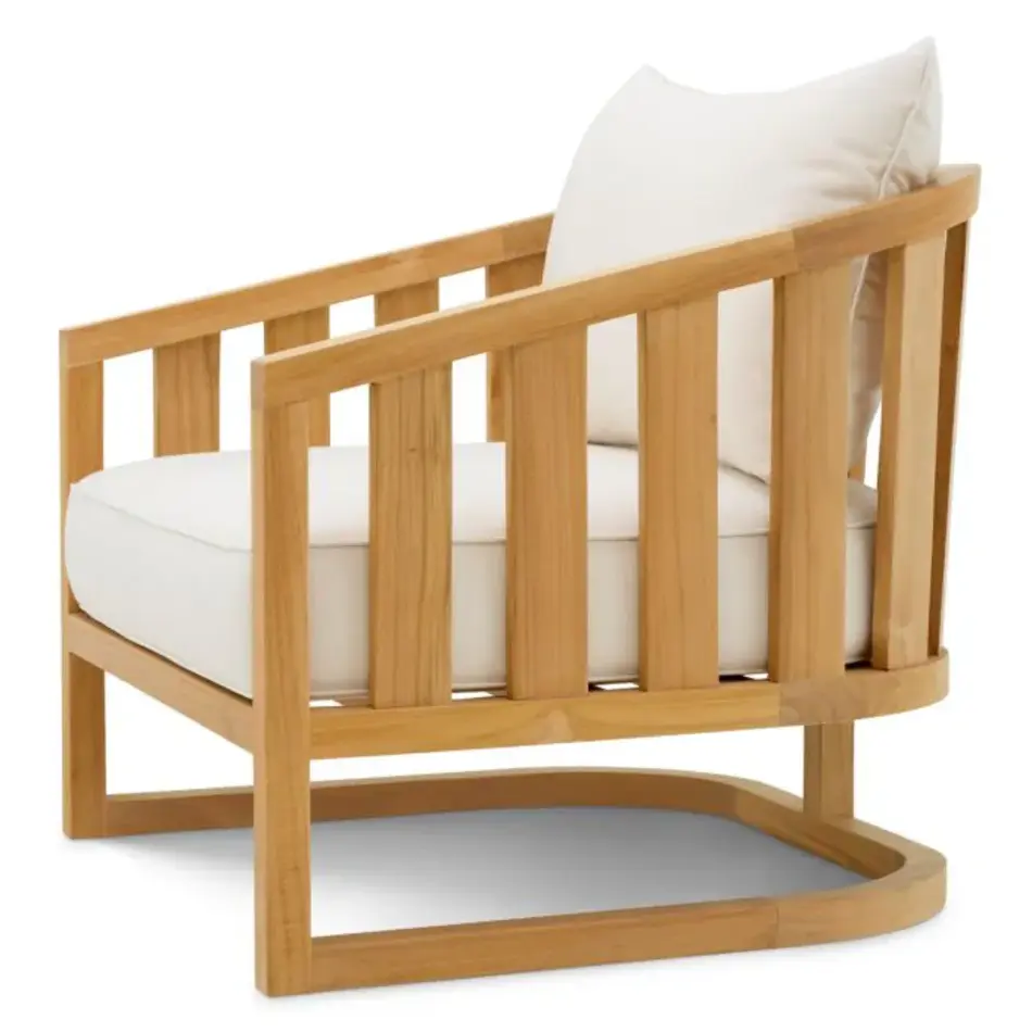 Eichholtz Aruba Outdoor Chair - Natural Teak | Sunbrella Canvas | Timeless & Comfortable