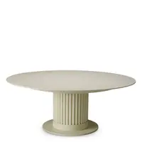 Volterra Outdoor Coffee Table Round - Sand Finish | Cream Ceramic Top