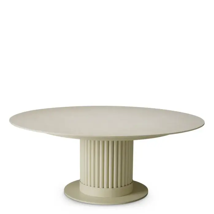 Eichholtz Volterra Outdoor Coffee Table Rond – Sand Finish | Cream Keramisch Blad
