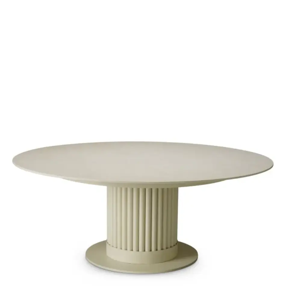 Eichholtz Volterra Outdoor Coffee Table Round - Sand Finish | Cream Ceramic Top