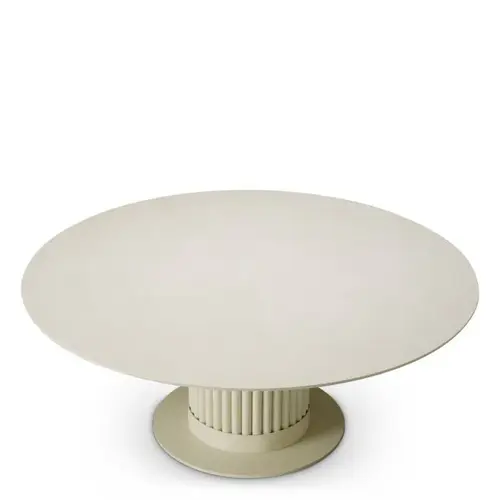 Eichholtz Volterra Outdoor Coffee Table Round - Sand Finish | Cream Ceramic Top