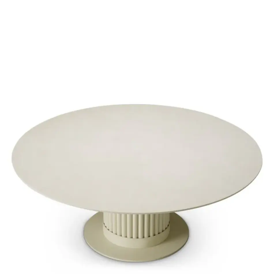 Eichholtz Volterra Outdoor Coffee Table Round - Sand Finish | Cream Ceramic Top