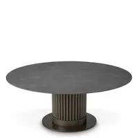 Volterra Outdoor Coffee Table Round – Bronze Finish | Grey Ceramic Top