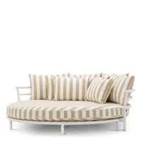 Laguno Round Outdoor Sofa – Matte White Finish | Florent Beige