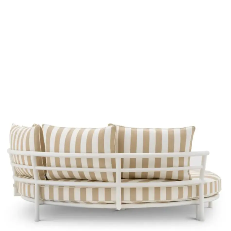 Eichholtz Laguno Round Outdoor Sofa – Matte White Finish | Florent Beige