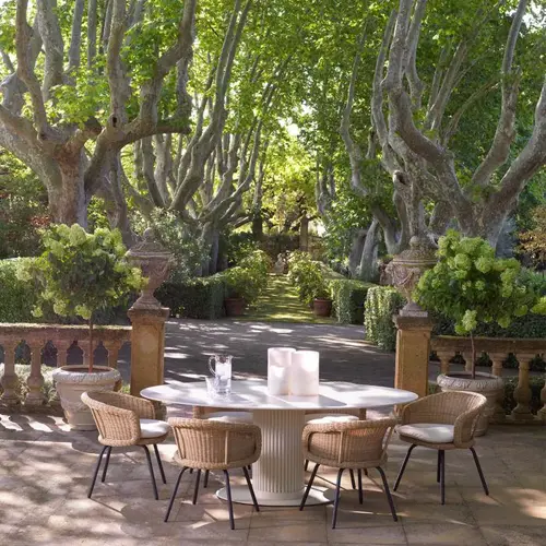 Eichholtz Volterra Outdoor Dining Table Oval - Sand Finish | Cream Ceramic Top Eichholtz Volterra Outdoor Dining Table Oval - Sand Finish | Cream Ceramic Top