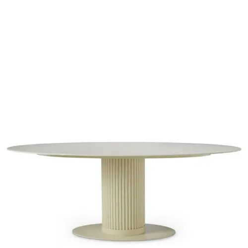 Eichholtz Volterra Outdoor Dining Table Oval - Sand Finish | Cream Ceramic Top Eichholtz Volterra Outdoor Dining Table Oval - Sand Finish | Cream Ceramic Top
