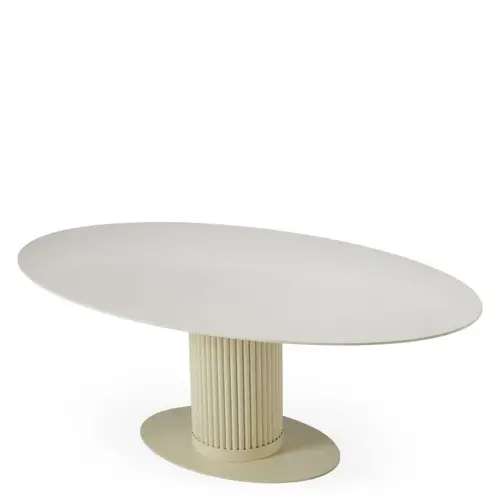 Eichholtz Volterra Outdoor Dining Table Oval - Sand Finish | Cream Ceramic Top Eichholtz Volterra Outdoor Dining Table Oval - Sand Finish | Cream Ceramic Top
