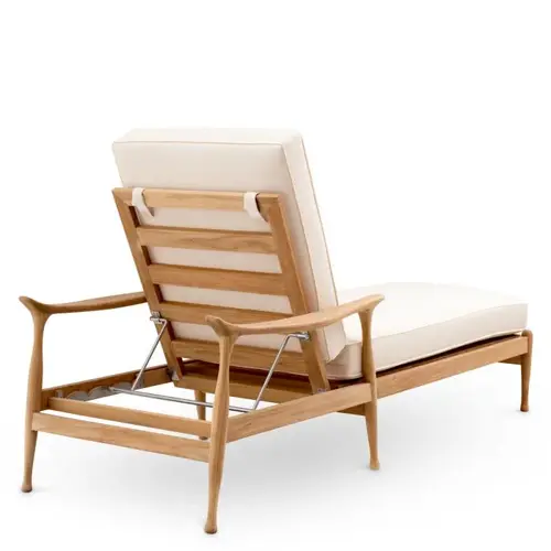Eichholtz Manzo Outdoor Daybed - Natural Teak | Flores Off-White