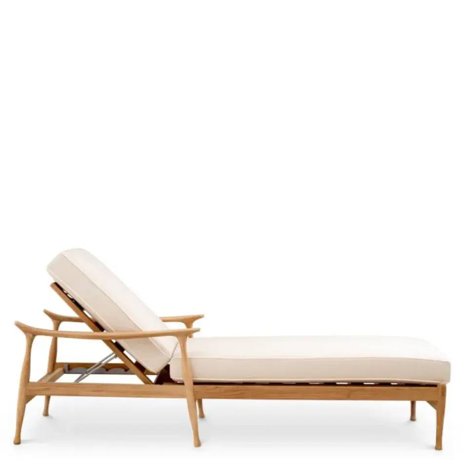 Eichholtz Manzo Outdoor Daybed - Natural Teak | Flores Off-White