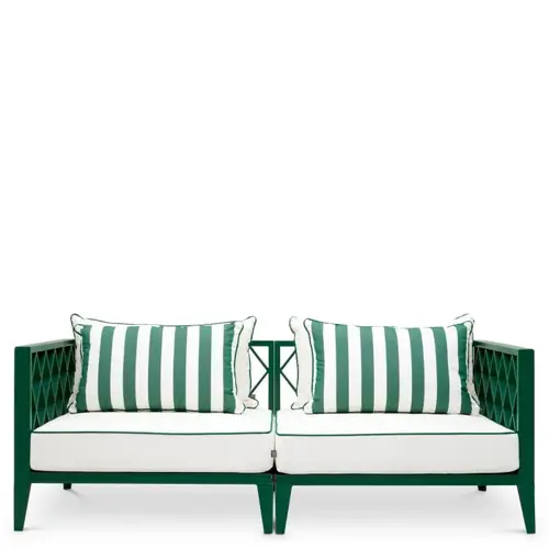 Eichholtz Ocean Club S Outdoor Sofa - Green Finish | Blaise Off-White | Florent Green Eichholtz Ocean Club S Outdoor Sofa - Green Finish | Blaise Off-White | Florent Green