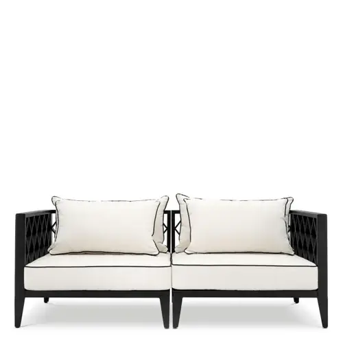 Eichholtz Ocean Club S Outdoor Sofa - Black Finish | Sunbrella Canvas