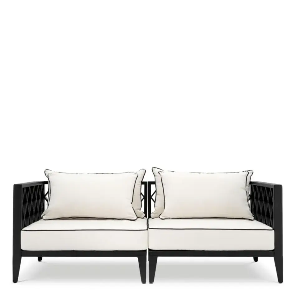 Eichholtz Ocean Club S Outdoor Sofa - Black Finish | Sunbrella Canvas