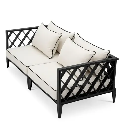 Eichholtz Ocean Club S Outdoor Sofa - Black Finish | Sunbrella Canvas