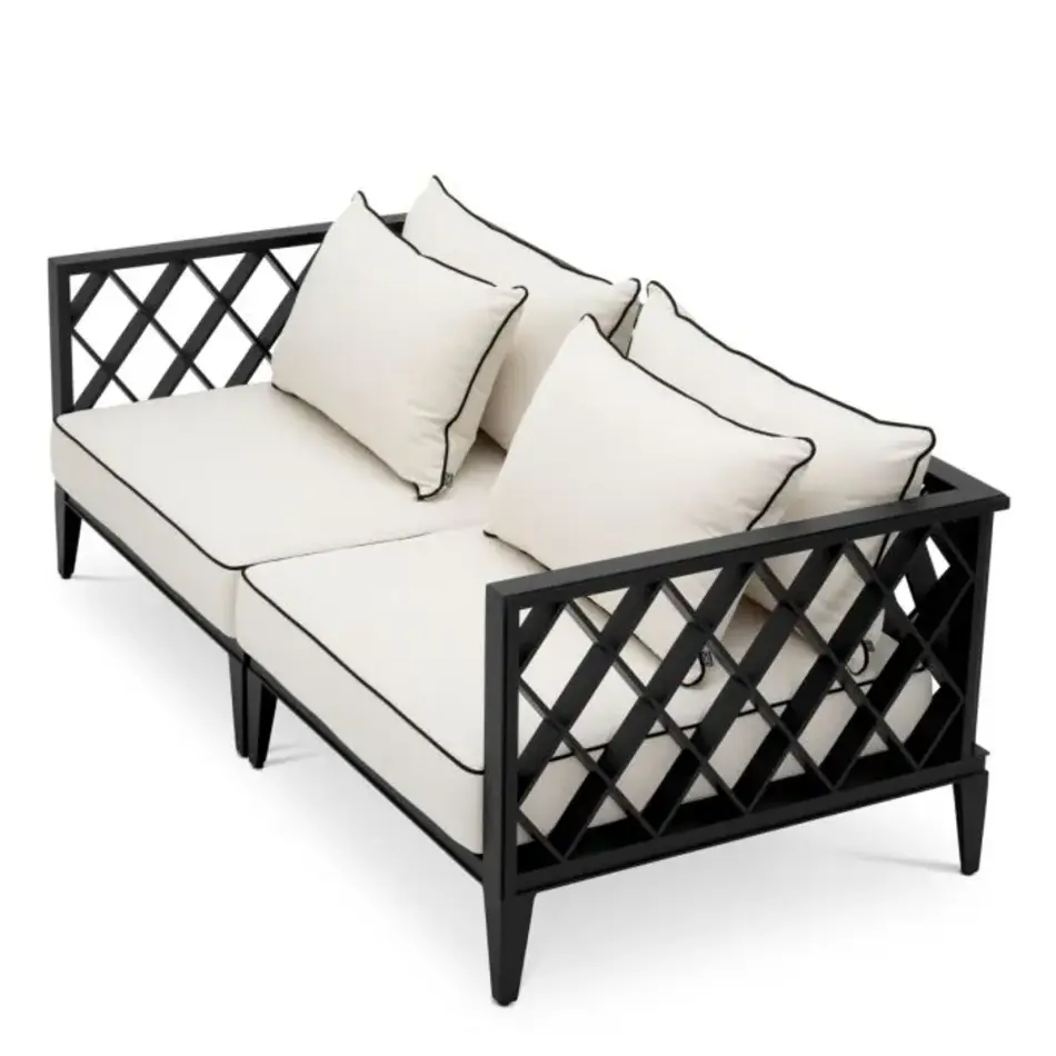 Eichholtz Ocean Club S Outdoor Sofa - Black Finish | Sunbrella Canvas