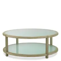 Anthony Outdoor Coffee Table – Aged Teak | Frosted Glass