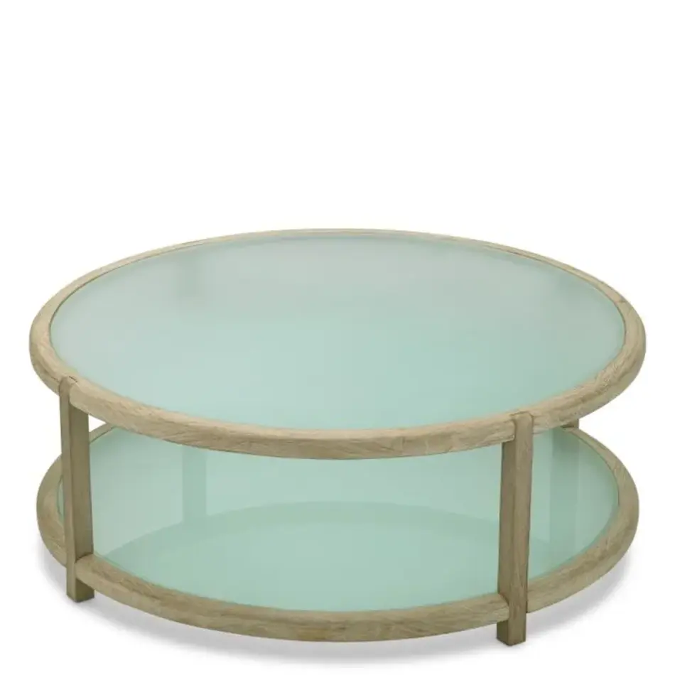 Eichholtz Anthony Outdoor Coffee Table - Aged Teak | Frosted Glass Eichholtz Anthony Outdoor Coffee Table - Aged Teak | Frosted Glass