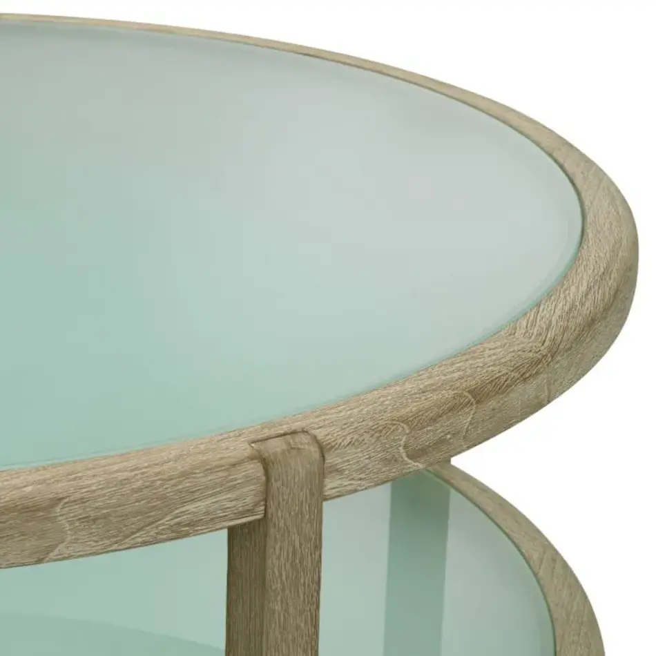 Eichholtz Anthony Outdoor Coffee Table - Aged Teak | Frosted Glass Eichholtz Anthony Outdoor Coffee Table - Aged Teak | Frosted Glass