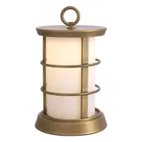 Kyle S Outdoor Table Lamp – Antique Brass | White Glass