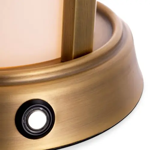 Eichholtz Kyle S Outdoor Tafellamp – Antique Brass | White Glass