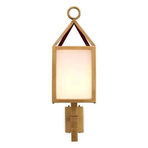 Eichholtz Riserva Outdoor Wandlamp – Antique Brass | White Glass